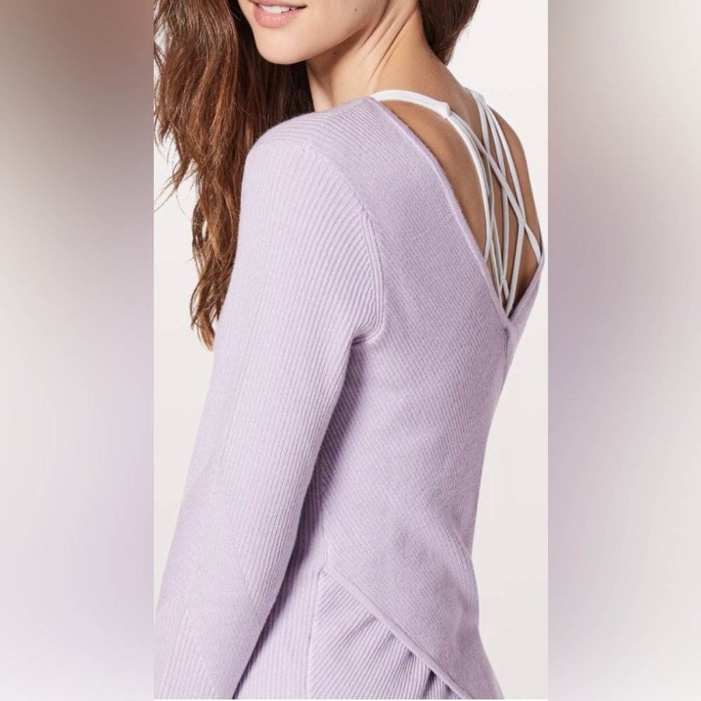 Lululemon, Wrap It Back Sweater, Faint Lavender, Size 6